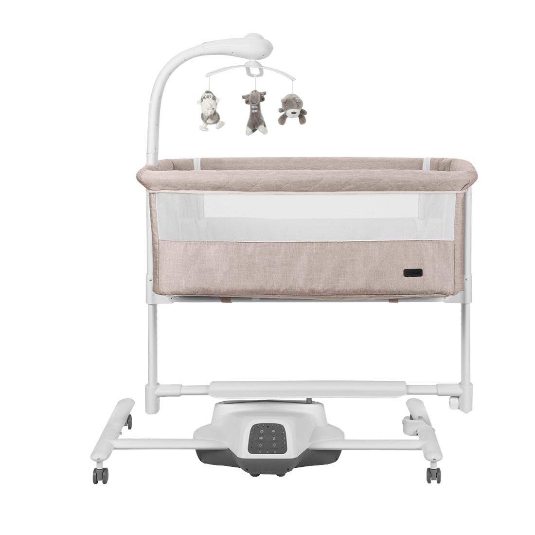 Приставная кроватка Bloom 3 в 1 2023 ANIM Кроватка поможет убаюкать малыша и поддерживать его сон с помощью встроенного датчика движения, который включает укачивание, как только что-то потревожит малыша.