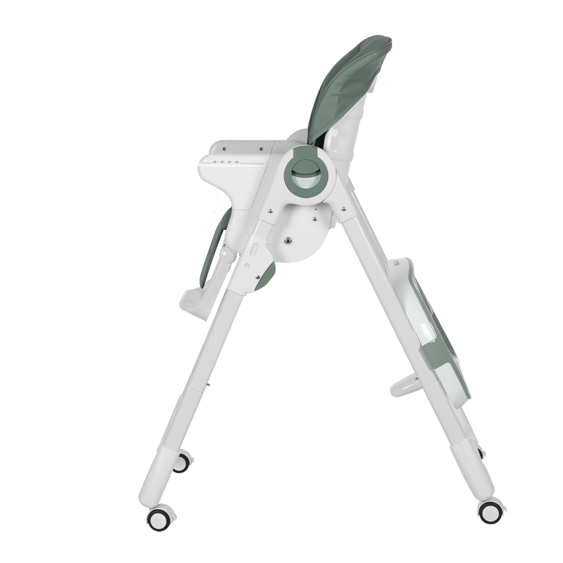 Стульчик для кормления Select 2024 ANIM Столешница с бортиками, съемным подносом и ограничителем от сползания изменяет свою глубину в четырёх позициях, а так же полностью снимается и крепится на раму стульчика.