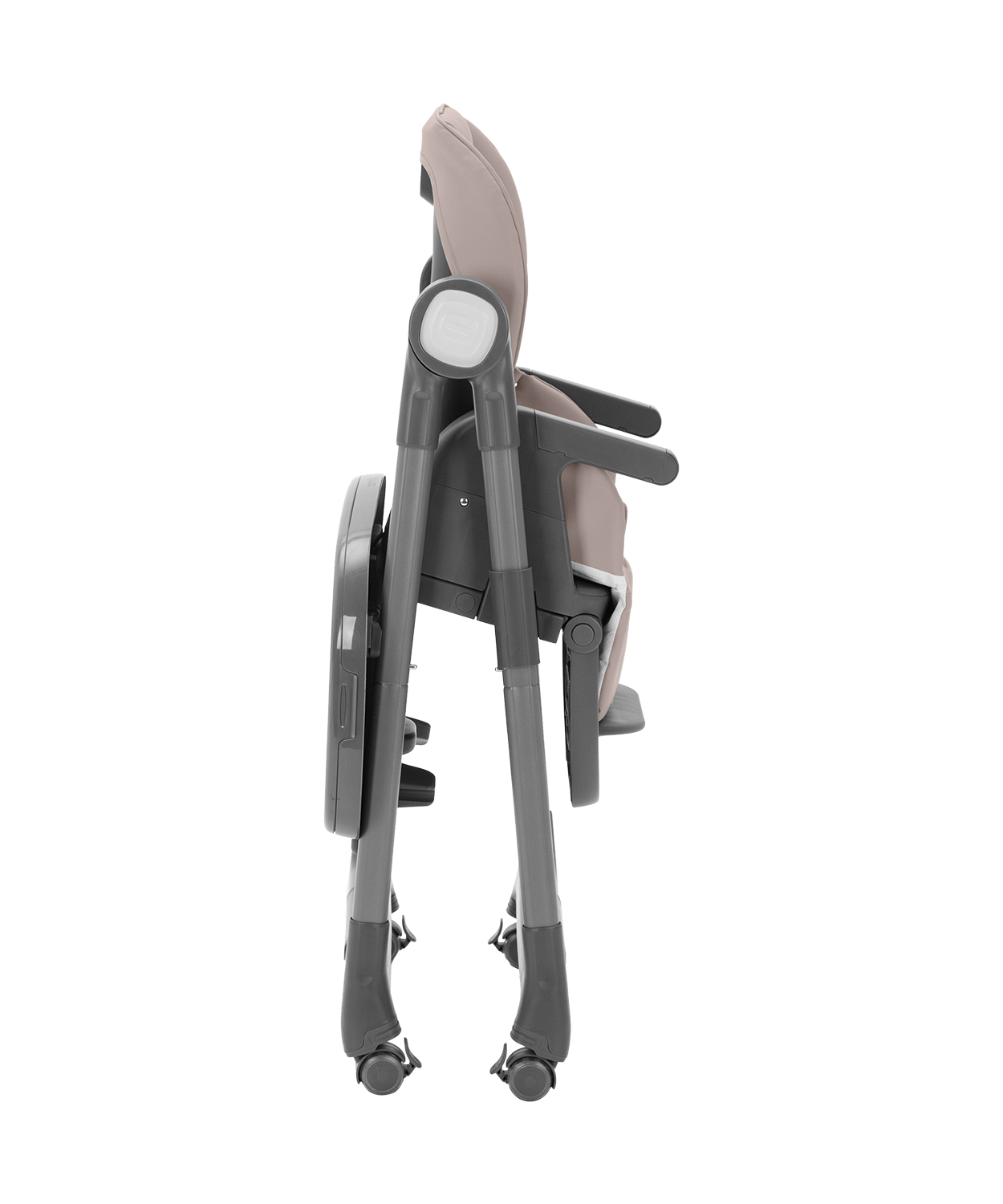 Шезлонг, стульчик для кормления и бустер Comfort 2025 Компактное сложение стульчика, для удобного хранения.