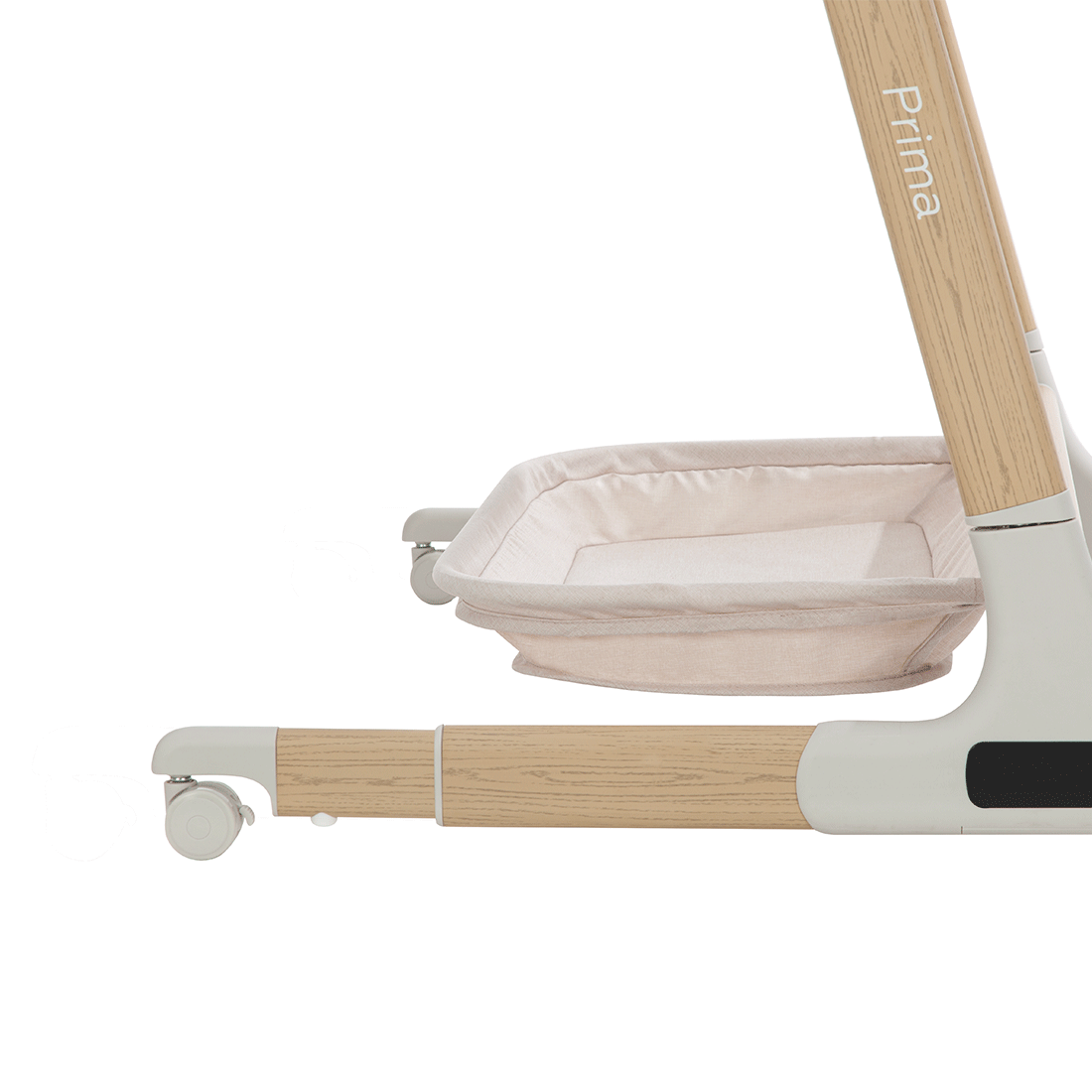 Приставная кроватка Prima 2024 ANIM Ножки кроватки регулируются для идеального прилегания Carrello Prima к родительской кровати.