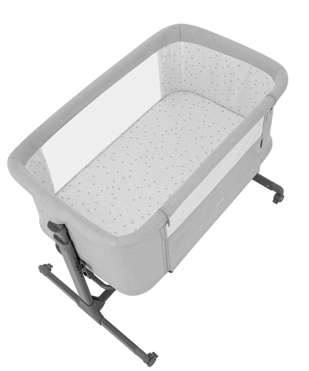 Приставная кроватка Luna 2024 Свободная циркуляция воздуха, матрасик правильной жесткости и гипоаллергенные материалы гарантируют здоровый сон малышу.